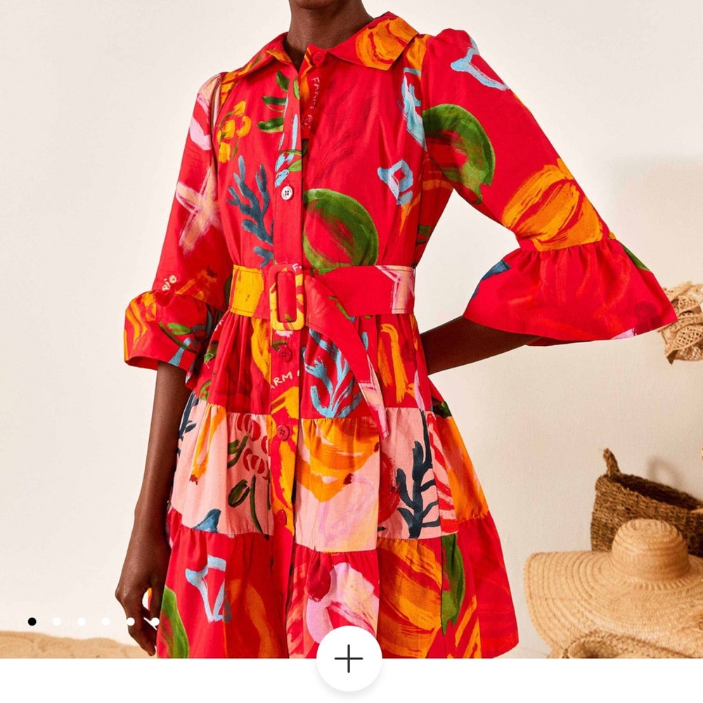 FARM Rio Mixed Fruits Ocean Mini Dress NWT